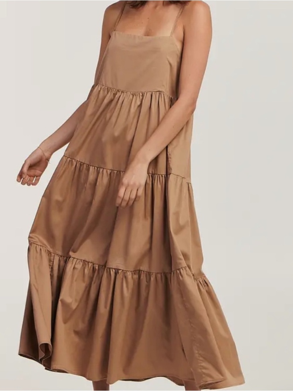 Anthropologie Charlie Holiday Brown Maxi Sun Dress Size 6 Cottagecore Cowgirl